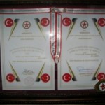 Derneğimiz adına Başkanımız Musa AKKAYA verilen madalya ve beratlar